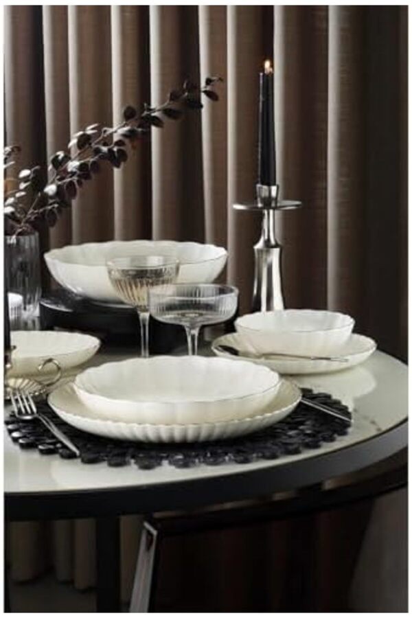 Shopverse Luz Form 27 Parça 6 Ki̇şi̇li̇k Yemek Takımı Plati̇n Trendfli̇ck 1014773