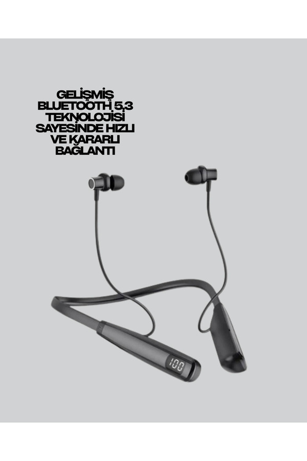 Boyun Askılı Kablosuz Bluetooth Kulaklık – Akti̇f Gürültü Önleme, Lcd Ekranlı