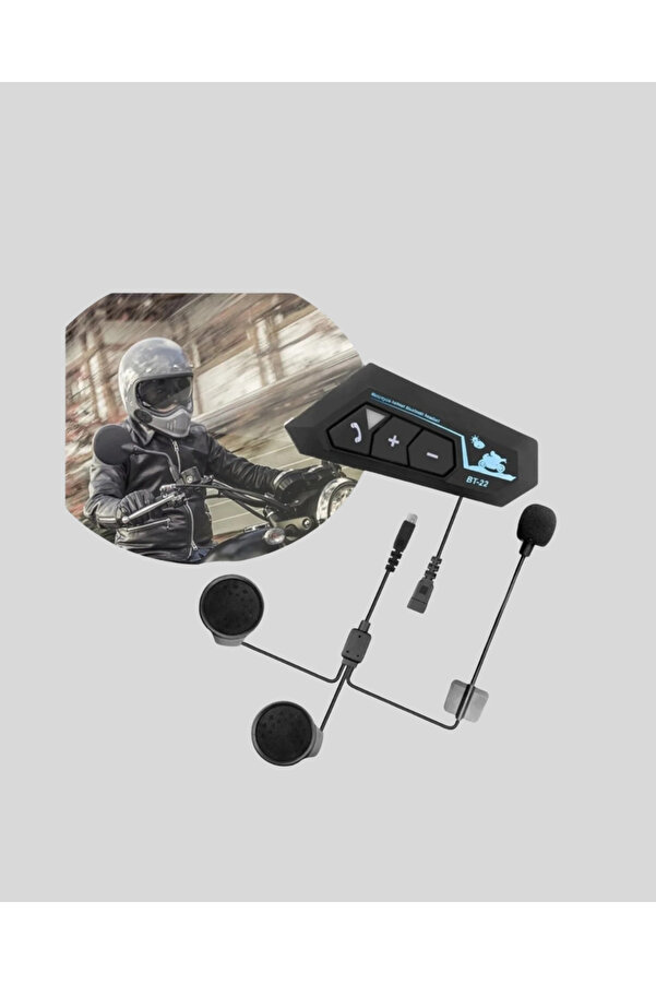 Motosi̇klet Kaskı İçi̇n Bluetooth Kulaklık – Kablosuz, Mi̇krofonlu, Gürültü Azaltmalı Bt22