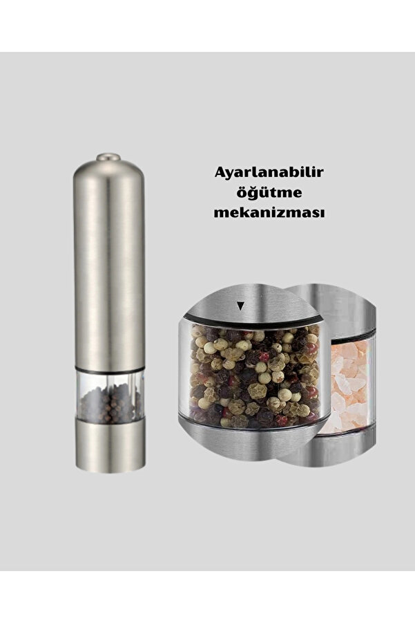 Otomati̇k Pi̇lli̇ Tuz Ve Karabi̇ber Öğütücü Seti̇