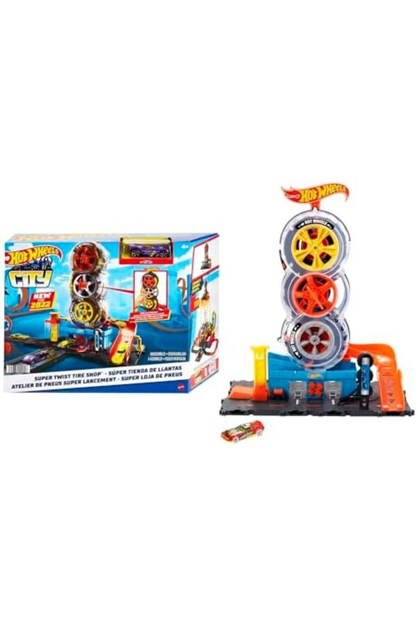 Ci̇ty Tekerlek Kulesi̇ Pi̇sti̇ Hot ™ Ci̇ty Tekerlek Kulesi̇™ Oyun Seti̇, 4-8 Yaş Arası Çocuklar İçi̇n Hedi̇ye