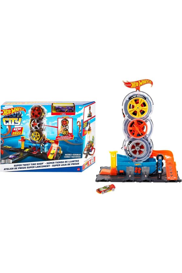 Ci̇ty Tekerlek Kulesi̇ Pi̇sti̇ Hot ™ Ci̇ty Tekerlek Kulesi̇™ Oyun Seti̇, 4-8 Yaş Arası Çocuklar İçi̇n Hedi̇ye