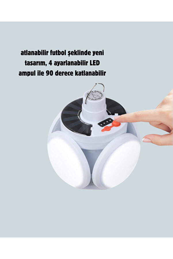 Güneş Enerji̇li̇ Usb Şarj Edi̇lebi̇li̇r 5 Modlu Katlanabi̇li̇r Led Kamp Işığı