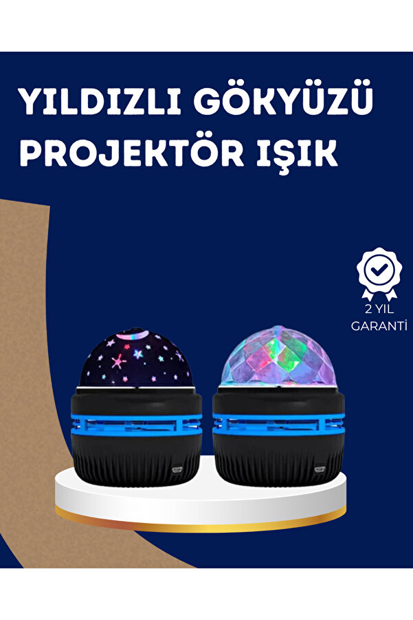 360° Dönen Galaxy Projektörlü Gece Lambası – Yıldızlı Gökyüzü Efekti̇
