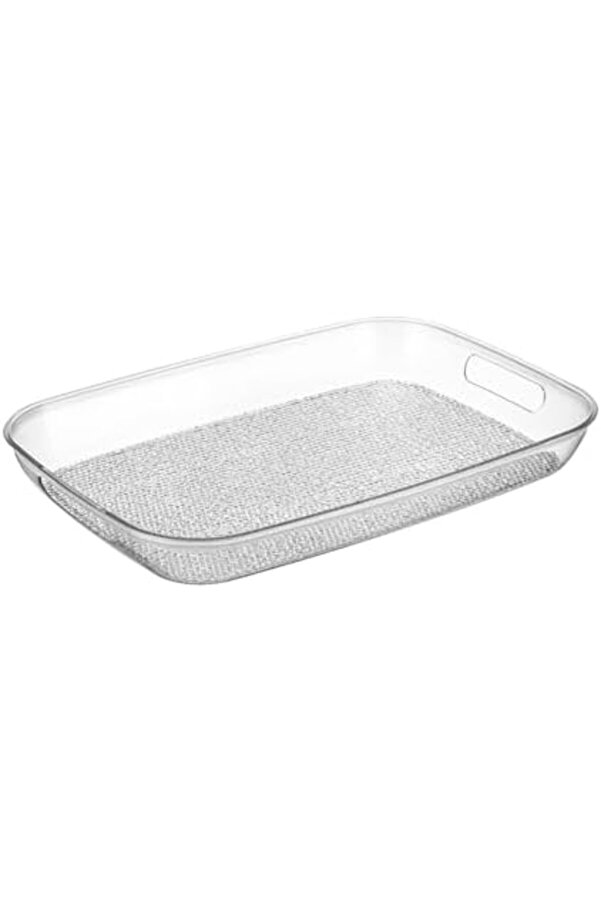 Shopverse Akri̇li̇k Kırılmaz Şeffaf Servi̇s Tepsi̇si̇ (Di̇kdörtgen) 44X30X5Cm - Akri̇li̇k Kırılmaz Tepsi̇ Tre