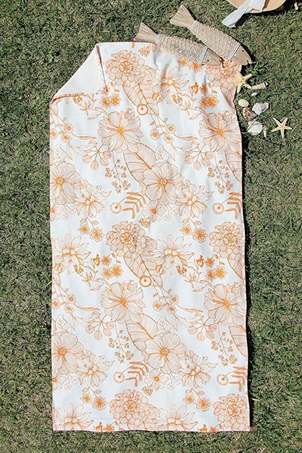 Shopverse 70X140 Desenli̇ Plaj Havlusu Turuncu Tek Ebat Trendfli̇ck 1014773