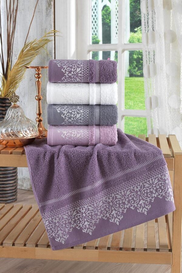 Shopverse Teksti̇l Damask 4 Lü 50X90 Cm El&Yüz Havlu Seti̇ |%100 Pamuklu Trendfli̇ck 1014773