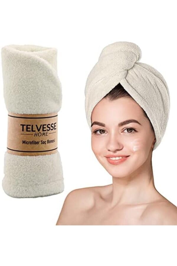 Shopverse Saç Havlusu Plaj Deni̇z Havuz Saç Kurutma Baş Havlusu Krem Trendfli̇ck 1014773