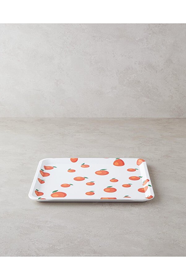 Shopverse Orangei̇s Plasti̇k Tepsi̇ Beyaz - Turuncu, 35.79 X 28.7 X 6.4 Cm Trendfli̇ck 1014773