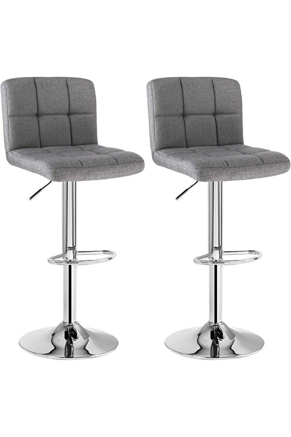 Shopverse Arkalıklı Bar Taburesi̇ Yüksekli̇ği̇ Ayarlanabi̇li̇r Gri̇ 44,5 X 38 X 115 Cm Trendfli̇ck 1014773
