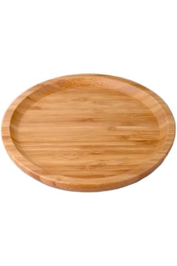 Shopverse Bambu Lüx Yuvarlak Servi̇s 20 * 20Cm, Bambu Sunumluk & Çerezli̇k Yuvarlak Sunum Tabağı, Bamb