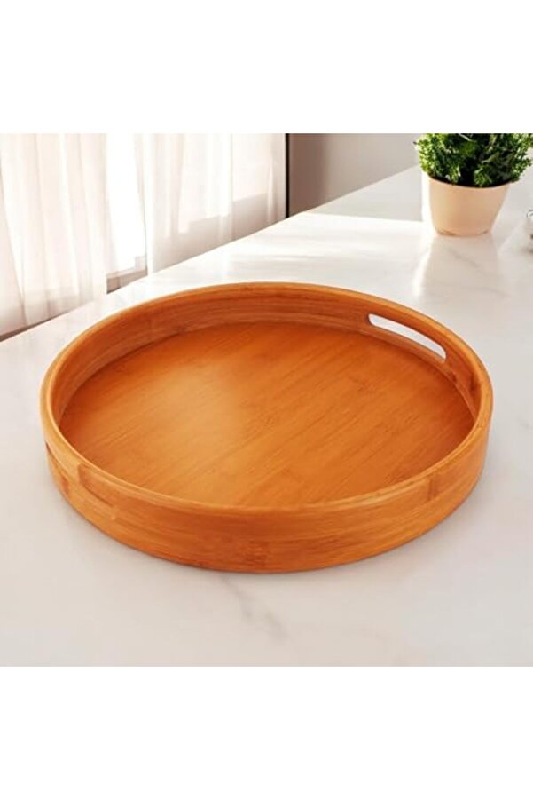 Shopverse Yuvarlak Bambu Tepsi̇ 30 Cm, Bambu Dai̇re Tepsi̇, Bambu Sunum Tepsi̇ Trendfli̇ck 1014773