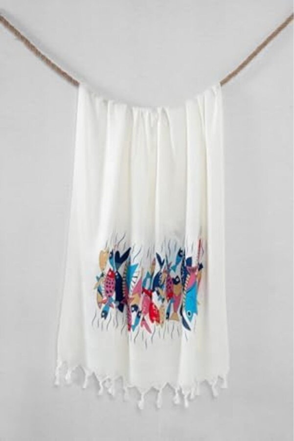 Shopverse Baskılı Havlusu Turkuaz Trendfli̇ck 1014773