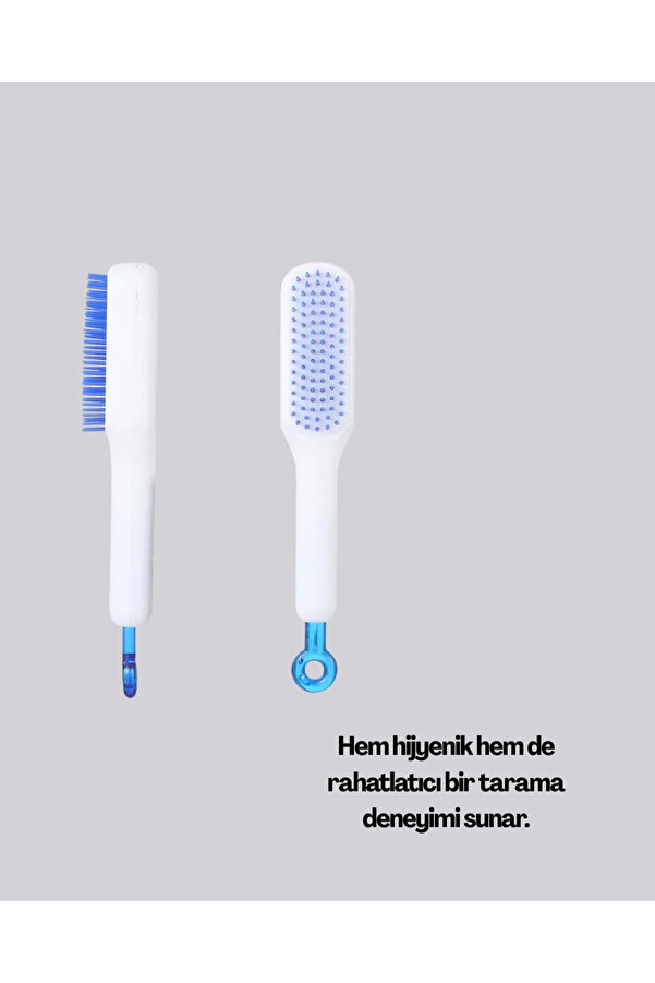 Kendi̇ Kendi̇ni̇ Temi̇zleyen Saç Tarağı – Anti̇-Stati̇k, Si̇li̇kon Uçlu, Abs Malzeme, 22X4 Cm