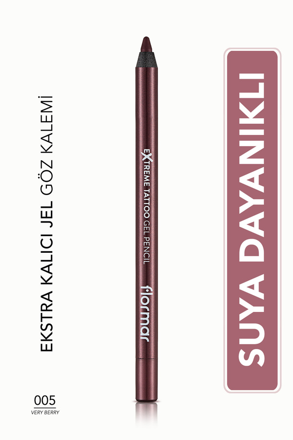 Flormar Mat Kalıcı Göz Kalemi - Extreme Tattoo Gel Pencil - 005 Very Berry - 8682536028875