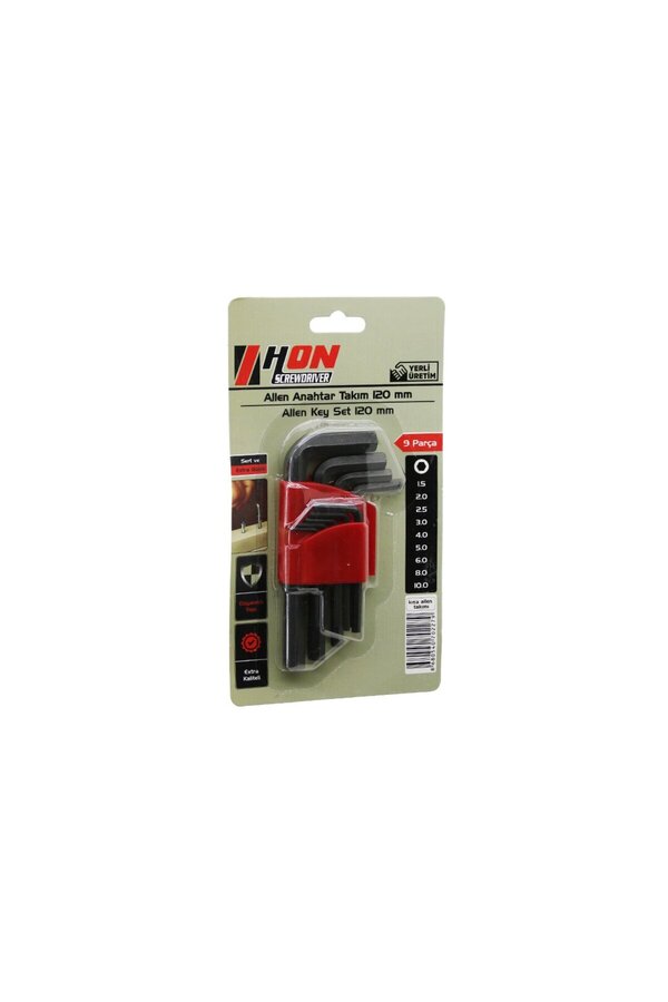 Go İthalat 9Pcs Si̇yah Kısa - Düz 120Mm Alyan Allen Anahtar Takımı Brkt-702279 (5250)
