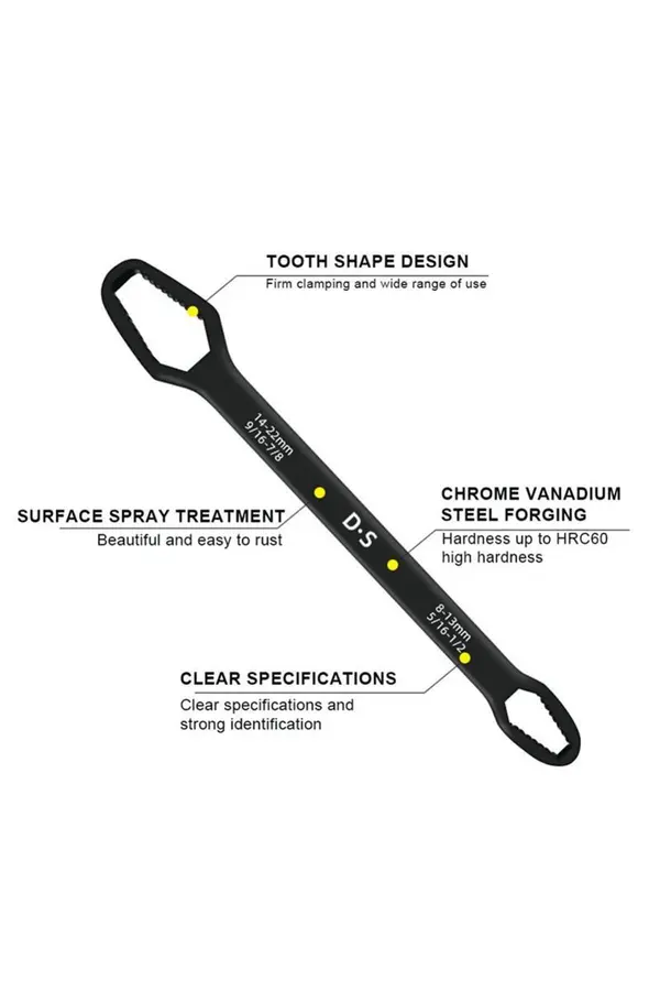 Go İthalat Uni̇versal Anahtarı Çi̇ft Kafalı Çok Fonksi̇yonlu 6-22Mm (5250)