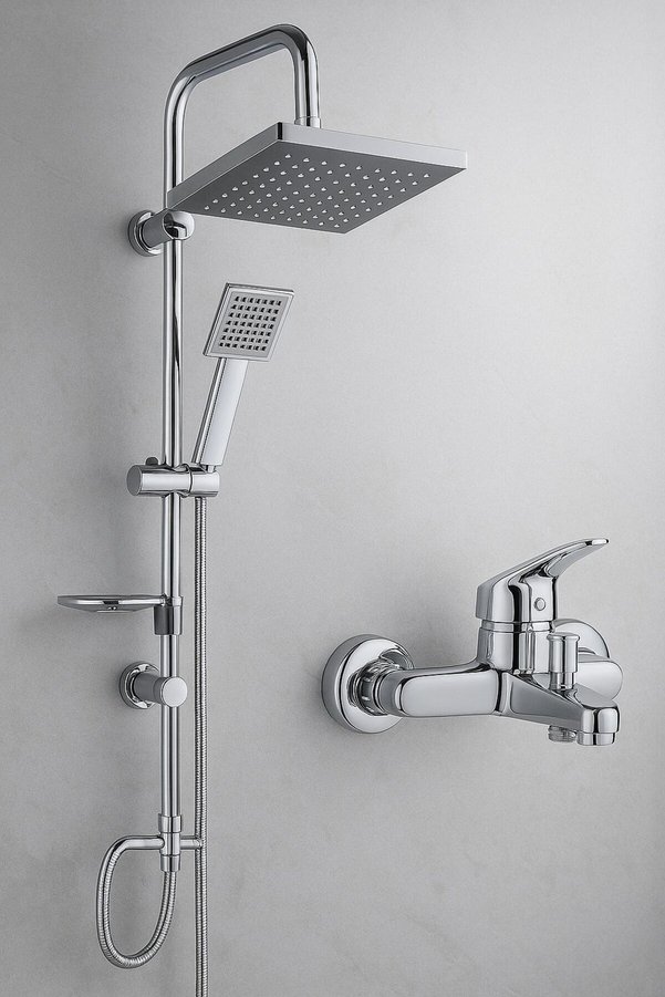 Viosa Krom Yağmurlama DUŞ Seti Banyo Bataryası AÇ Kapa Musluk 5 YIL Garantili