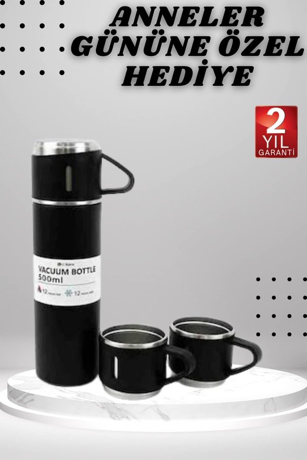 Ethab Giyim 3 Bardaklı Termos Seti Anneler Gününe Özel Hediye Taşınabilir Sızdırmaz Isı - Glst4237-651