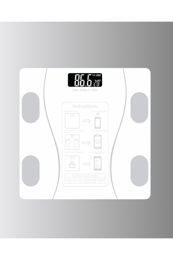 Ethab Giyim Bluetooth Akıllı Tartı – 8 Fonksiyonlu Dijital Baskül 180 Kg Kapasiteli - Glst1161-1582