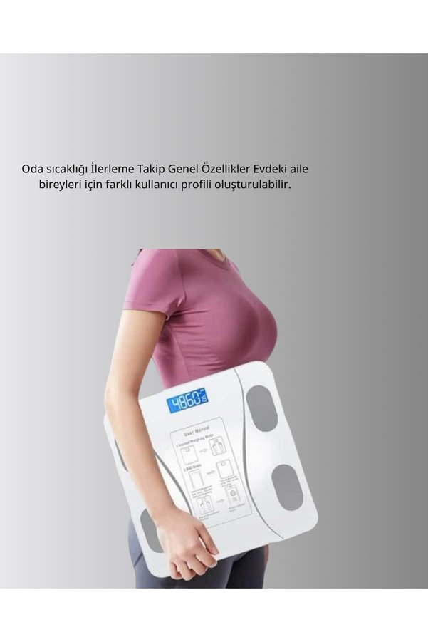 Ethab Giyim Bluetooth Akıllı Tartı – 8 Fonksiyonlu Dijital Baskül 180 Kg Kapasiteli - Glst1161-1582