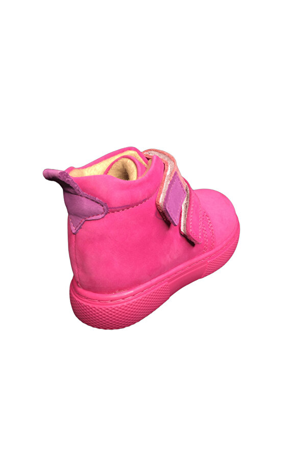 Ortopedi̇kal1001 Ri̇dente Pembe Bebe Kız Çocuk Bot % 100 Deri̇ Anatomi̇k Bi̇lekten Cırtlı
