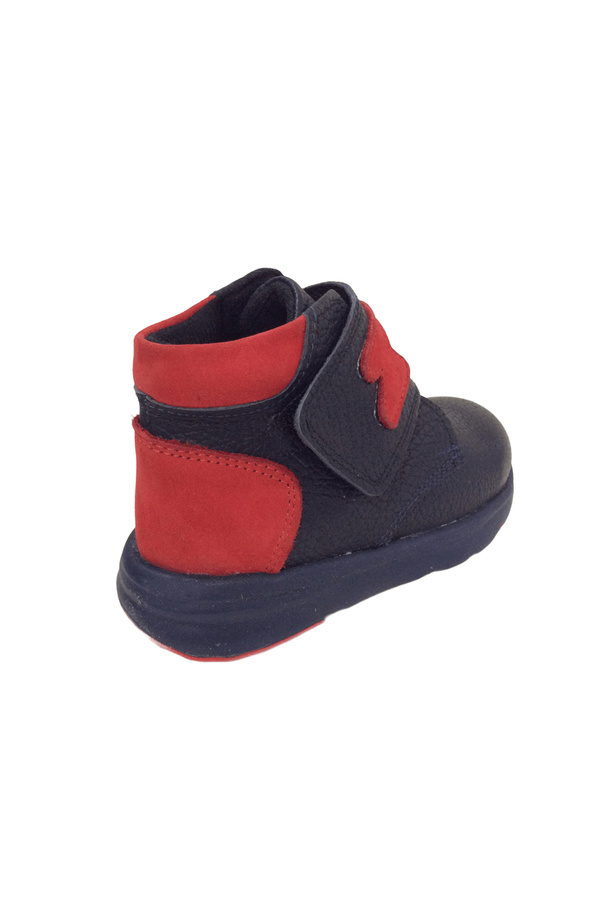 Ortopedi̇kal1001 Ri̇dente Laci̇vert Kırmızı Süet Bebe Erkek Çocuk Bot % 100 Deri̇ Kalın Tek Cırtlı