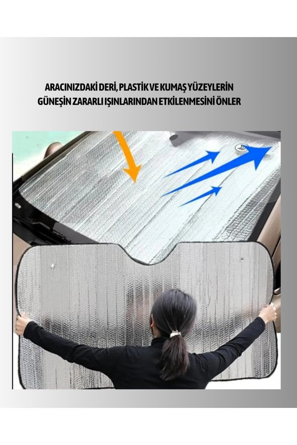Ethab Giyim Katlanabilir Alüminyum Araç Güneşliği – Uv Koruma Ve Klima Tasarrufu Bir Arad - Glst6115-106