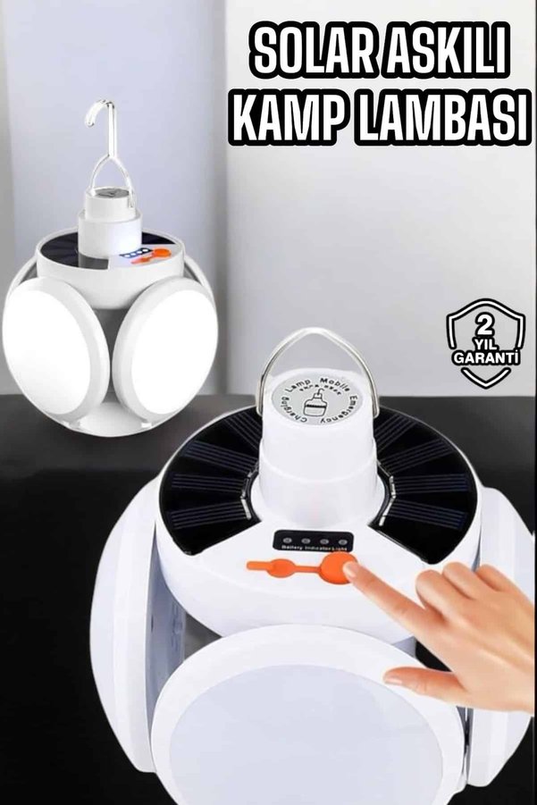Feifei Katlanabilir Taşınabilir Kamp Lambası Işıldak Beyaz Işık Güneş Enerjili Sol - Hby6701-5930