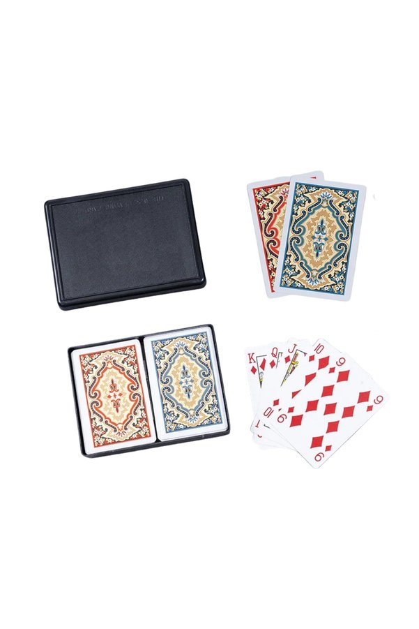 MSMETICARET Plastik Kutulu Iskambil Oyun Kağıdı Çift Deste Angora Kem - Plastic Playing Cards And Box