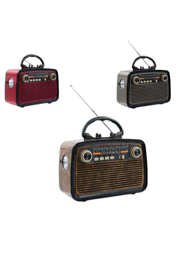 Ethab Giyim Bluetooth Hoparlör Ahşap Renk Vintage Işıklı Nostaljik Radyo Fm Ahşap Görün - Glst9554-346