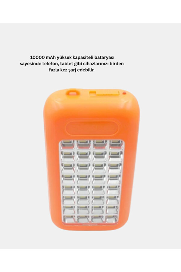 Ucuztekno Solar Powerbank 10000 Mah Led Kamp Lambalı Taşınabi̇li̇r Şarj Ci̇hazı