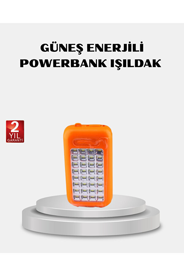 Ucuztekno Solar Powerbank 10000 Mah Led Kamp Lambalı Taşınabi̇li̇r Şarj Ci̇hazı