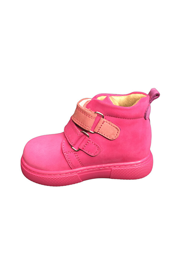 Ortopedi̇kal1001 Ri̇dente Pembe Bebe Kız Çocuk Bot % 100 Deri̇ Anatomi̇k Bi̇lekten Cırtlı