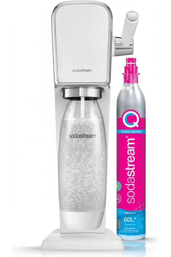 sodastream ART Kollu Soda Makinesi 1L Bulaşık Makinesinde Yıkanabilir Şişe Şık Paslanmaz Çelik Gövde