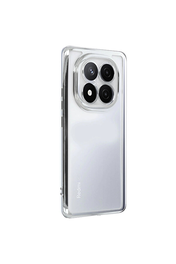 Ceptetoptan Xi̇aomi̇ Redmi̇ Note 14 Pro 5G Kılıf Lensli̇ Si̇li̇kon - Gümüş-(5796)