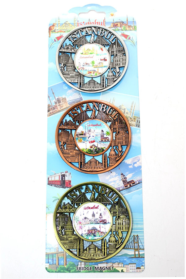 Evi̇mdeyokyok İstanbul Temalı Metal Magnet 3 Lü Set Alk2891