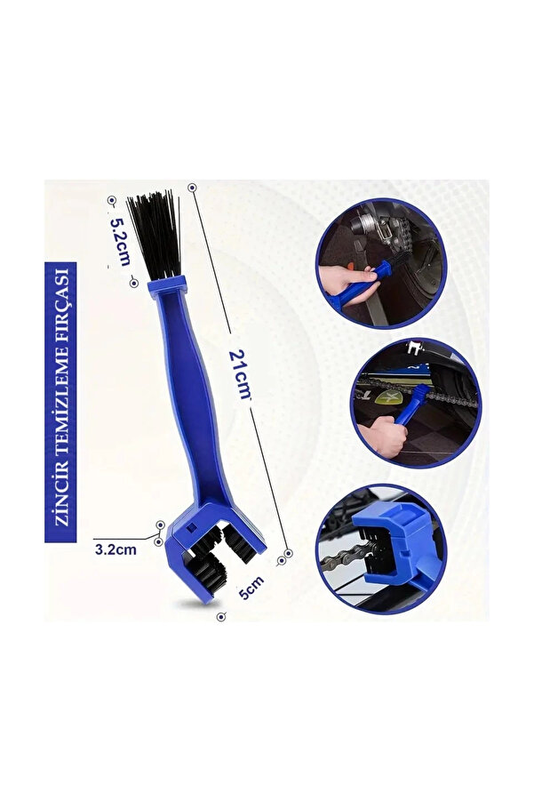 Evi̇mdeyokyok Motorsi̇klet Bi̇si̇klet Zi̇nci̇ri̇ Temi̇zleme Fırçası Çi̇ft Taraflı