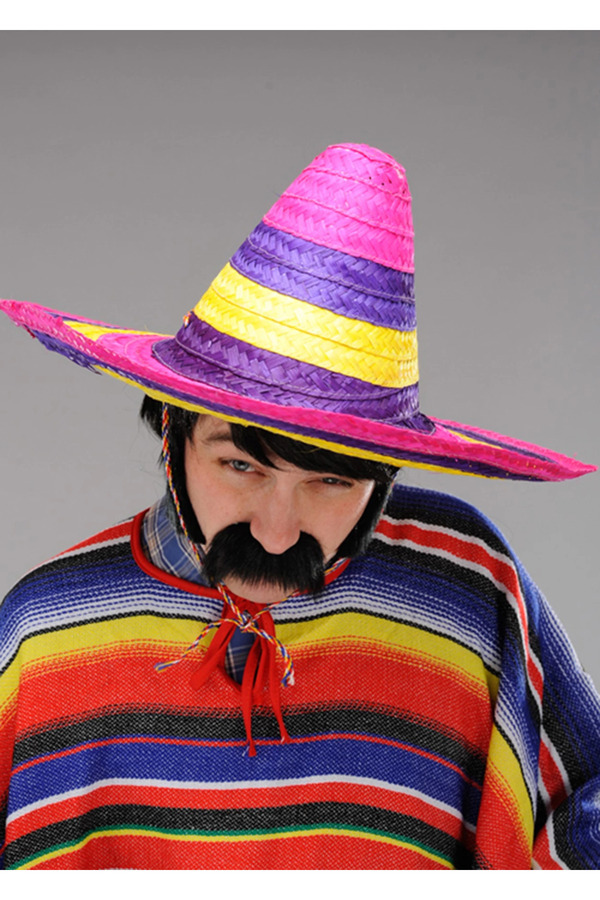 Evi̇mdeyokyok Sombrero Meksi̇ka Şapkası Renkli̇ Örme Hasır Yeti̇şki̇n Boy