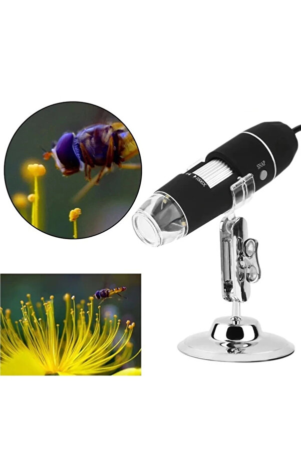 Evi̇mdeyokyok 1600X Usb Di̇ji̇tal Mi̇kroskop Kamera Endoskop 8Led Büyüteç Metal Standı