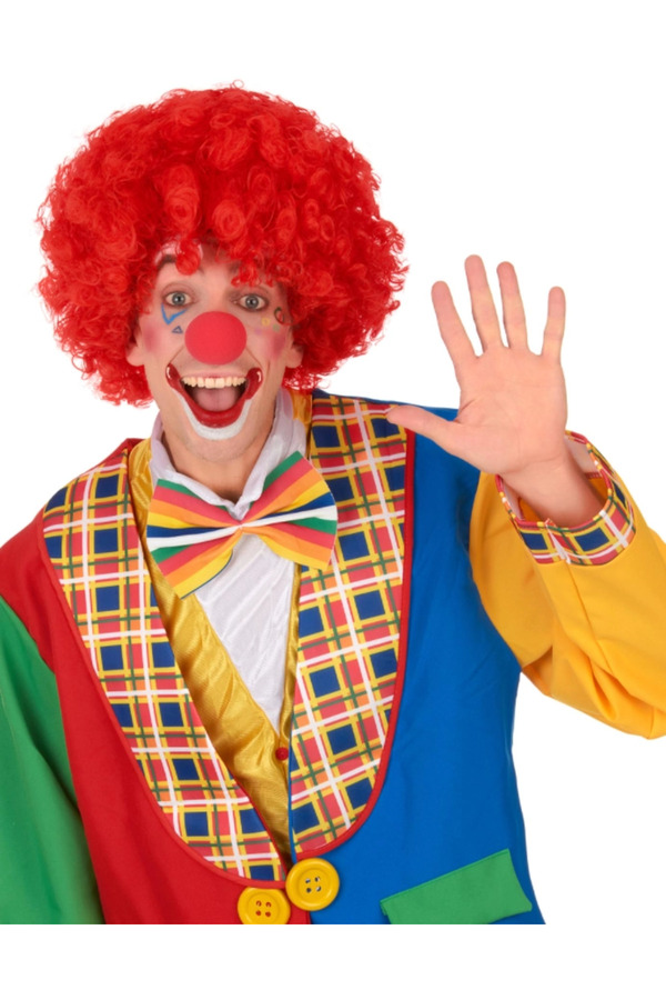 Evi̇mdeyokyok Kırmızı Renk Kıvırcık Afro Bonus Peruk
