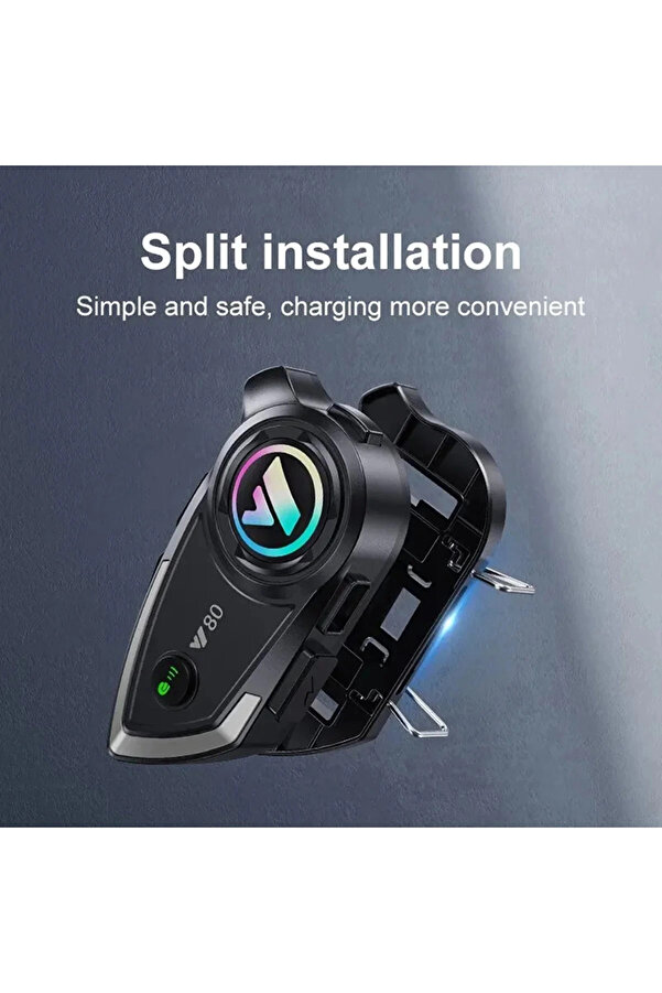 Evi̇mdeyokyok Y80 Motosi̇klet Kask Kulaklık Intercom Işıklı Motorsi̇klet Interkom