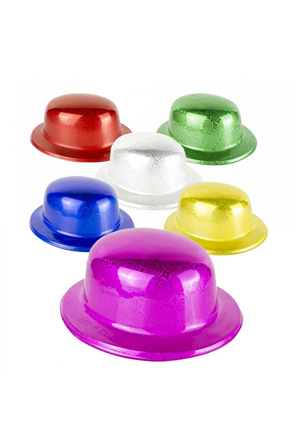 Evi̇mdeyokyok Kırmızı Renk Hologramlı Plasti̇k Yuvarlak Melon 27X24 Cm
