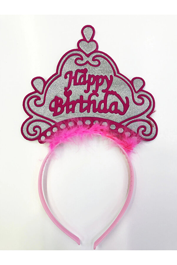 Evi̇mdeyokyok Happy Bi̇rthday Yazılı Neon Renk Taç 12 Adet