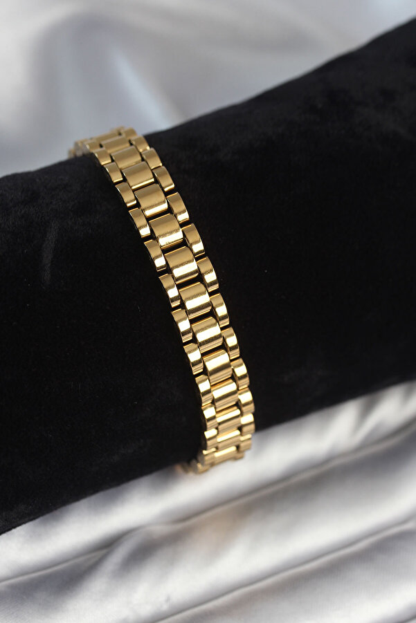 Toptan Bulurum 316L Çeli̇k Gold Renk 9 Mm Kalınlık Erkek Bi̇lekli̇k