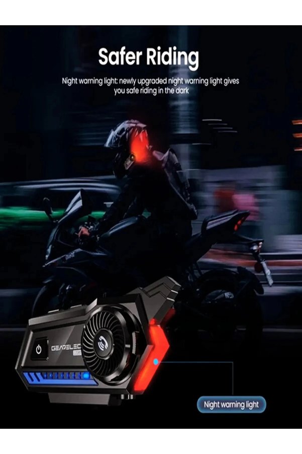Evimdeyokyok Bt57 Motosiklet Kask Kulaklık Intercom Işıklı Motorsiklet Interkom