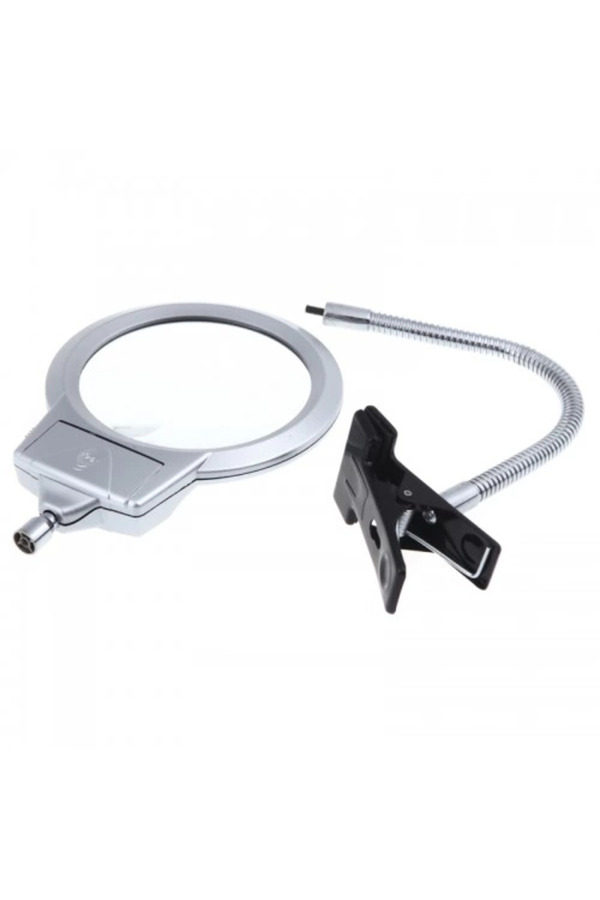 Evi̇mdeyokyok 2.5X90 Mm 5X24 Mm Büyüteç, Mandallı Metal Hortumlu Masa Üstü Büyüteç