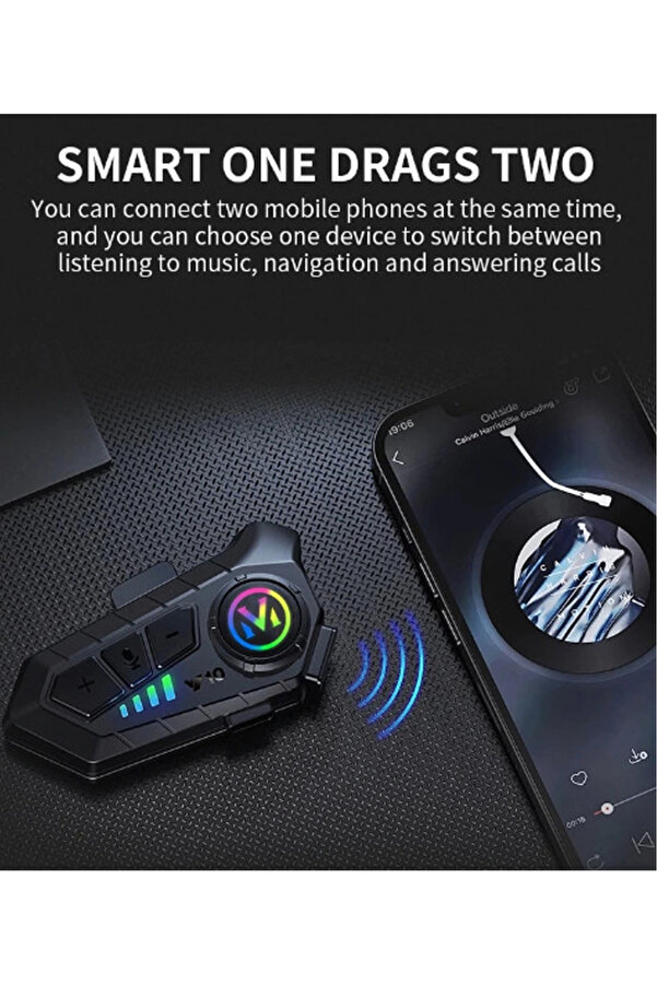Evimdeyokyok Y10 Kask Kulaklık Bluetooth Motosiklet Kulaklık 5,3 Bluetooth Intercom Motorsiklet Kulaklık