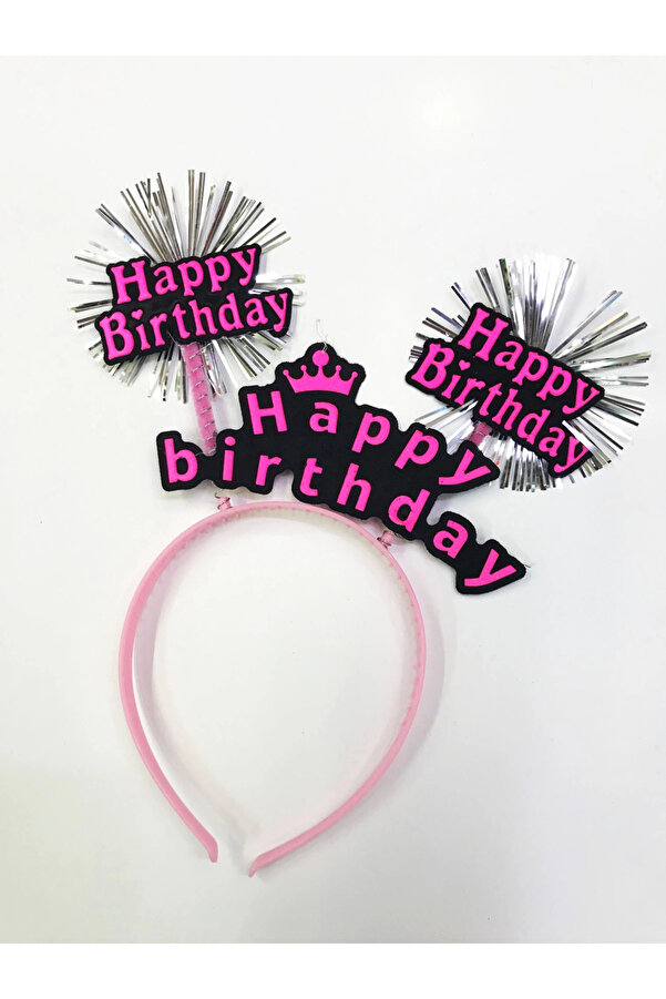 Evi̇mdeyokyok Happy Bi̇rthday Neon Renk Doğum Günü Tacı 12 Adet