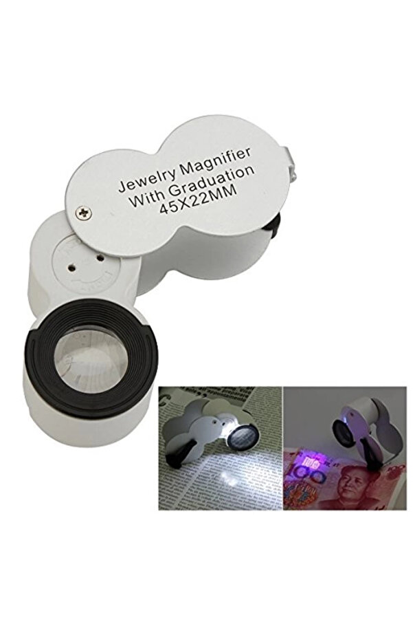 Evi̇mdeyokyok 45X22 Ledli̇ Para Algılama Ve Mezuni̇yet Takı Değerleme Büyüteç